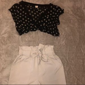 Paperbag Waist Skinny Dress Pants